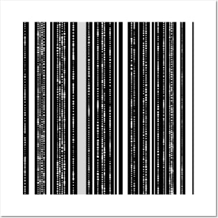 Black and White Dotted Stripes Posters and Art